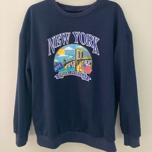 New York navy blue crew neck